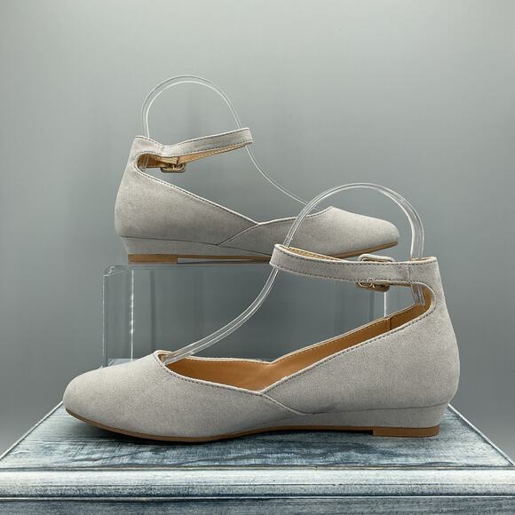 NEW DREAM PAIRS Women's Revona Low Wedge Flats Gray Size 6.5 - Picture 2 of 10